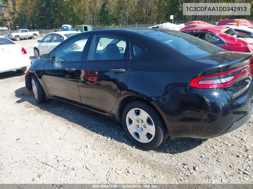 2013 Dodge Dart Se VIN: 1C3CDFAA1DD342913 Lot: 40647648