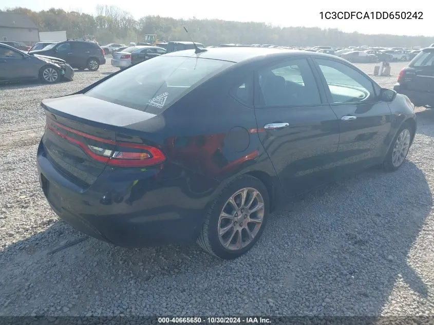 2013 Dodge Dart Limited VIN: 1C3CDFCA1DD650242 Lot: 40665650