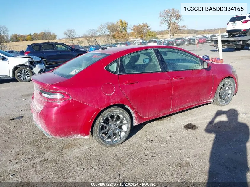 2013 Dodge Dart Sxt VIN: 1C3CDFBA5DD334165 Lot: 40672218