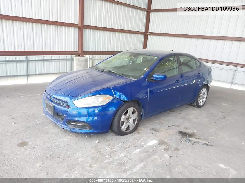 2013 Dodge Dart Sxt VIN: 1C3CDFBA1DD109936 Lot: 40673103