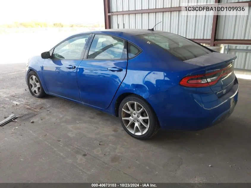 2013 Dodge Dart Sxt VIN: 1C3CDFBA1DD109936 Lot: 40673103