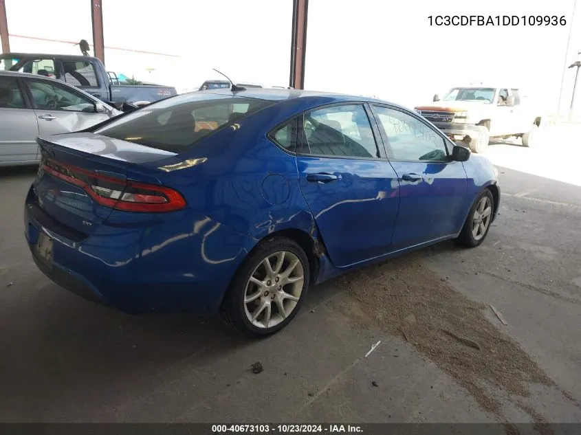 2013 Dodge Dart Sxt VIN: 1C3CDFBA1DD109936 Lot: 40673103