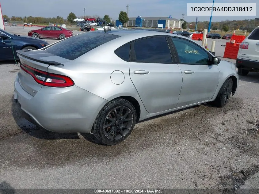 2013 Dodge Dart Sxt VIN: 1C3CDFBA4DD318412 Lot: 40697392