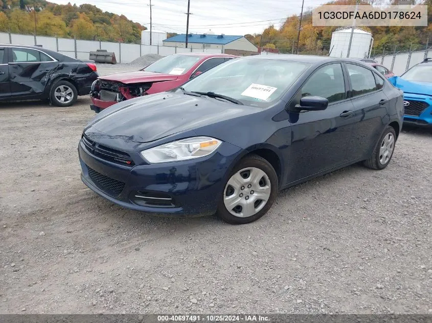 2013 Dodge Dart Se VIN: 1C3CDFAA6DD178624 Lot: 40697491