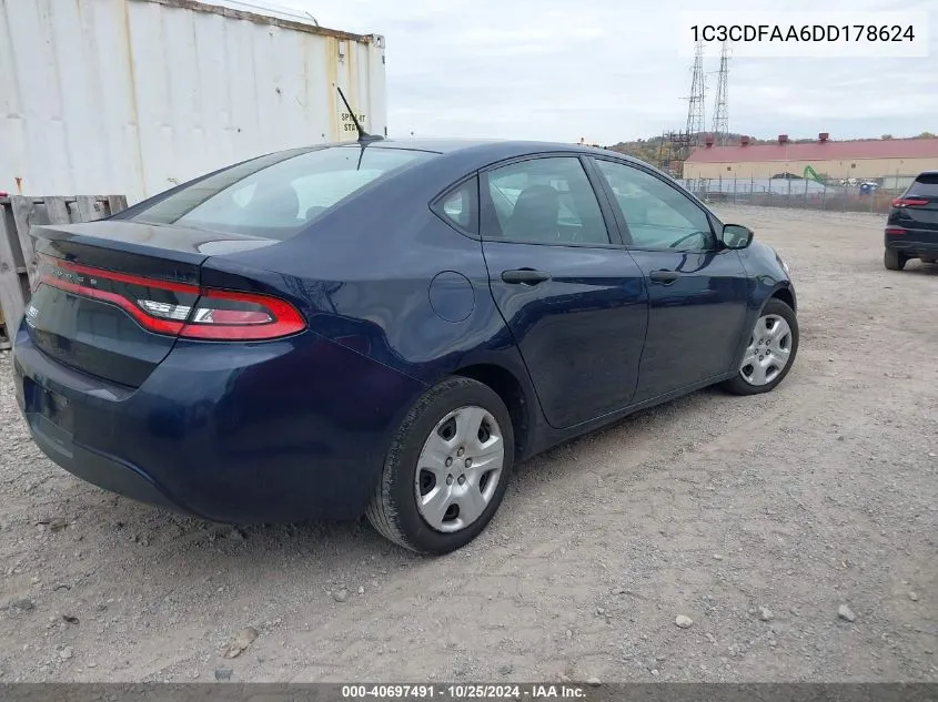 2013 Dodge Dart Se VIN: 1C3CDFAA6DD178624 Lot: 40697491