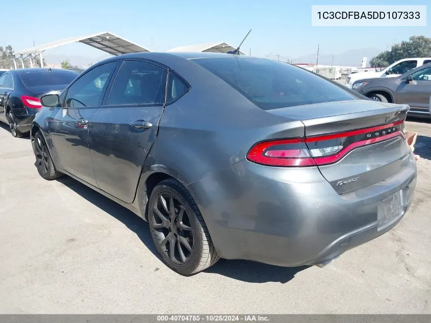 2013 Dodge Dart Sxt VIN: 1C3CDFBA5DD107333 Lot: 40704785