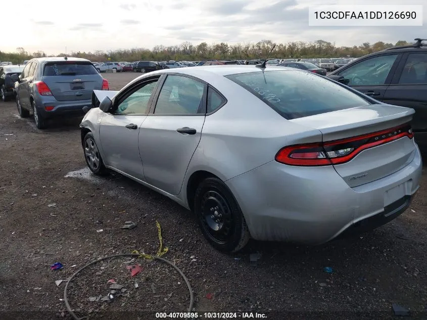 2013 Dodge Dart Se VIN: 1C3CDFAA1DD126690 Lot: 40709595