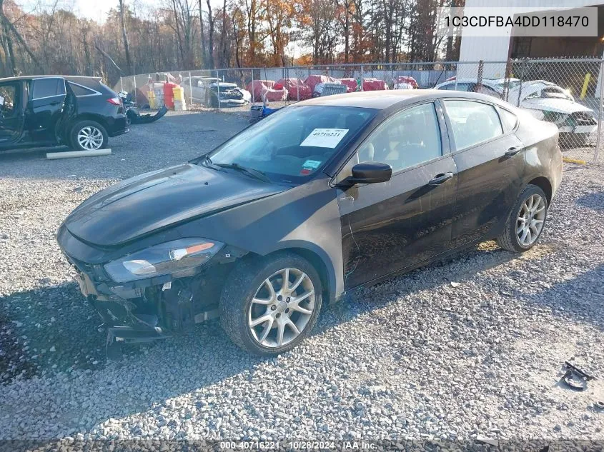 2013 Dodge Dart Sxt VIN: 1C3CDFBA4DD118470 Lot: 40716221