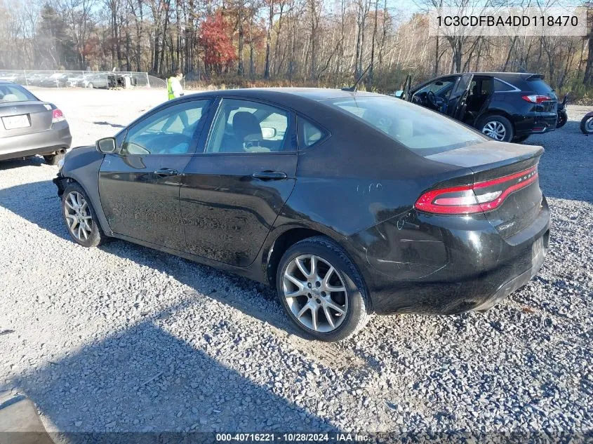 2013 Dodge Dart Sxt VIN: 1C3CDFBA4DD118470 Lot: 40716221