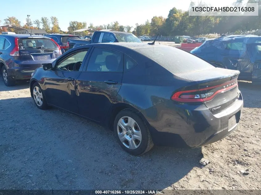 2013 Dodge Dart Aero VIN: 1C3CDFAH5DD216308 Lot: 40716266