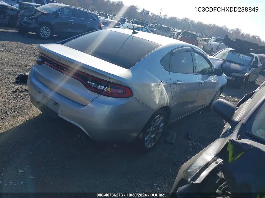 2013 Dodge Dart Limited VIN: 1C3CDFCHXDD238849 Lot: 40736273