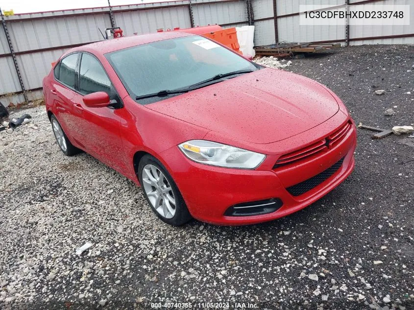 2013 Dodge Dart Sxt VIN: 1C3CDFBHXDD233748 Lot: 40740355