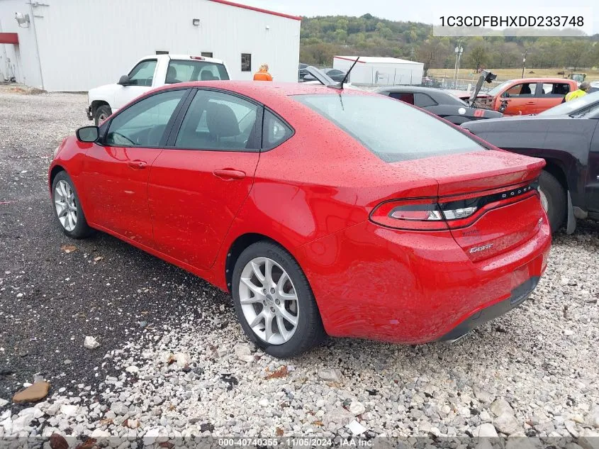 2013 Dodge Dart Sxt VIN: 1C3CDFBHXDD233748 Lot: 40740355