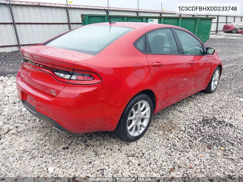 2013 Dodge Dart Sxt VIN: 1C3CDFBHXDD233748 Lot: 40740355