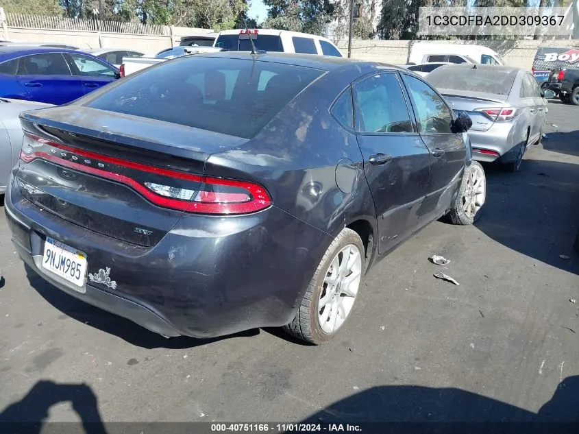 2013 Dodge Dart Sxt VIN: 1C3CDFBA2DD309367 Lot: 40751166