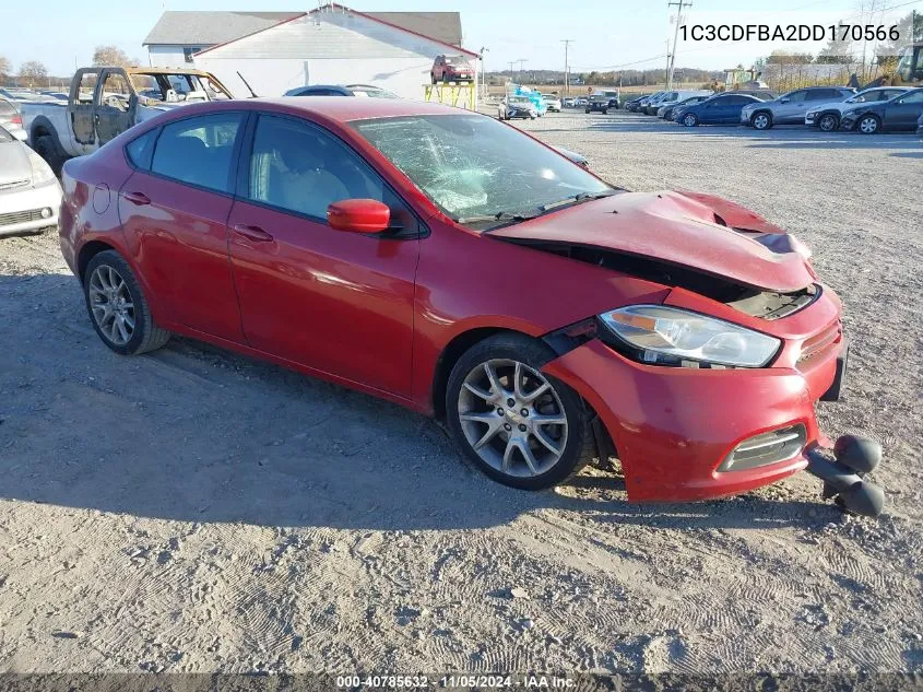 2013 Dodge Dart Sxt VIN: 1C3CDFBA2DD170566 Lot: 40785632