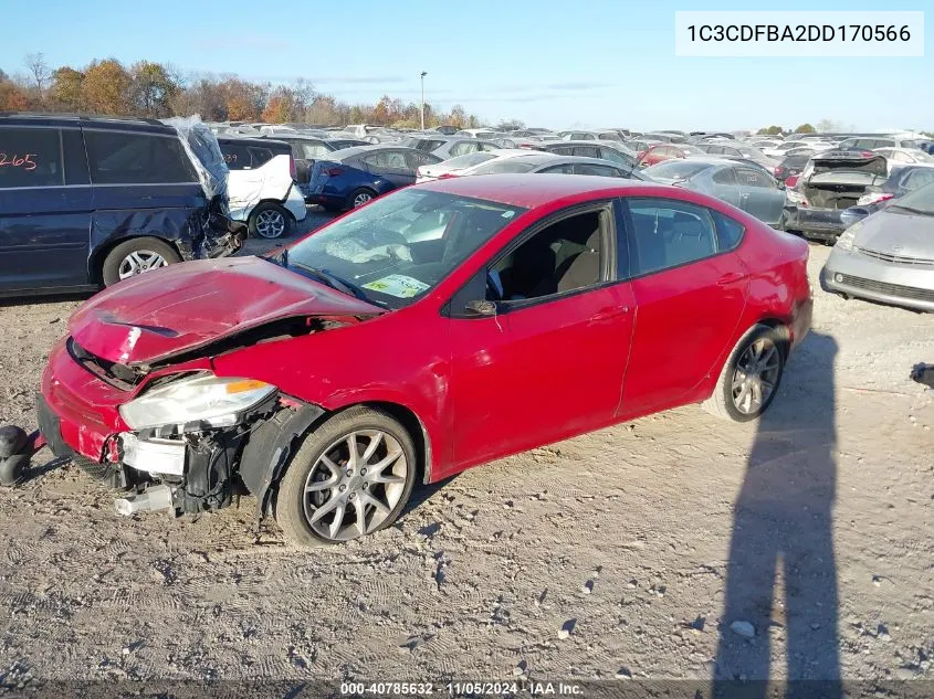 2013 Dodge Dart Sxt VIN: 1C3CDFBA2DD170566 Lot: 40785632