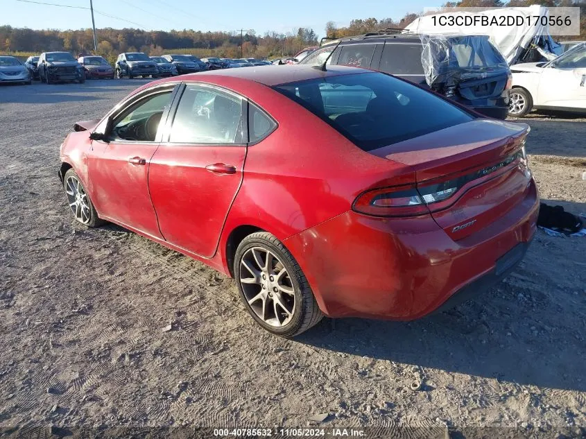 2013 Dodge Dart Sxt VIN: 1C3CDFBA2DD170566 Lot: 40785632