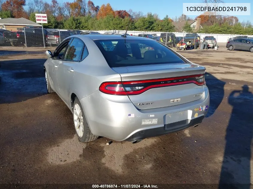 2013 Dodge Dart Rallye VIN: 1C3CDFBA6DD241798 Lot: 40786874