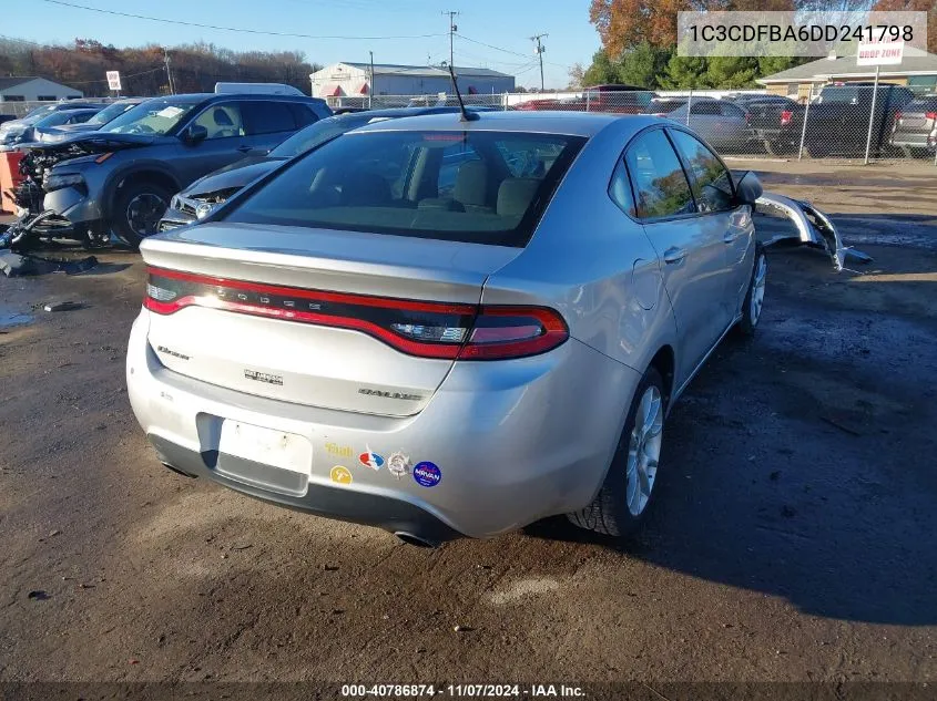 2013 Dodge Dart Rallye VIN: 1C3CDFBA6DD241798 Lot: 40786874