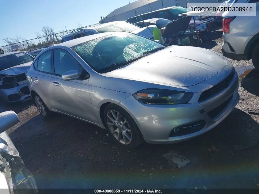 2013 Dodge Dart Sxt VIN: 1C3CDFBA2DD308946 Lot: 40808659