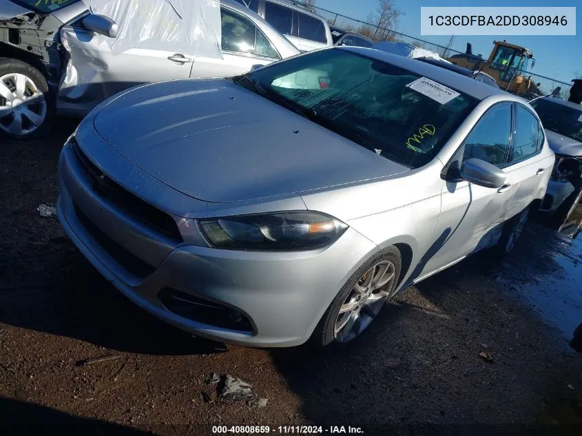 2013 Dodge Dart Sxt VIN: 1C3CDFBA2DD308946 Lot: 40808659