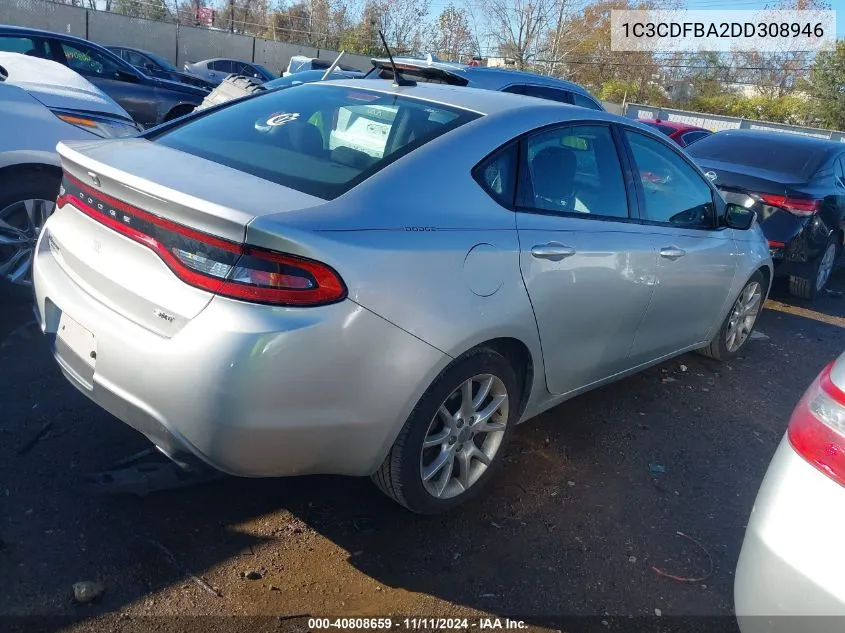 2013 Dodge Dart Sxt VIN: 1C3CDFBA2DD308946 Lot: 40808659