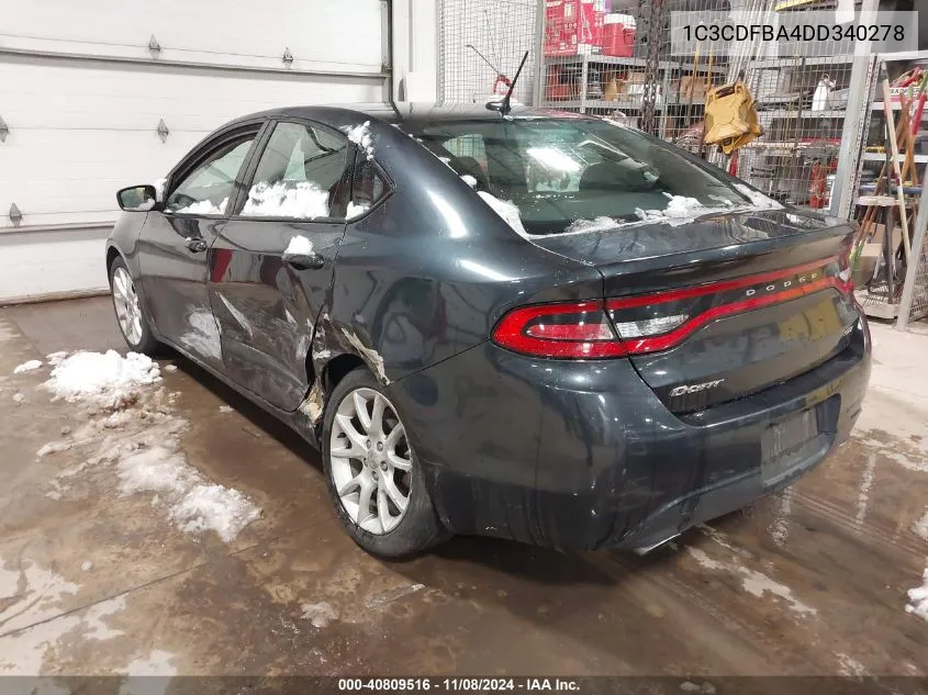 2013 Dodge Dart Sxt VIN: 1C3CDFBA4DD340278 Lot: 40809516