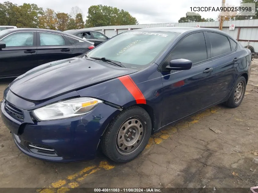 2013 Dodge Dart Se VIN: 1C3CDFAA9DD258998 Lot: 40811083