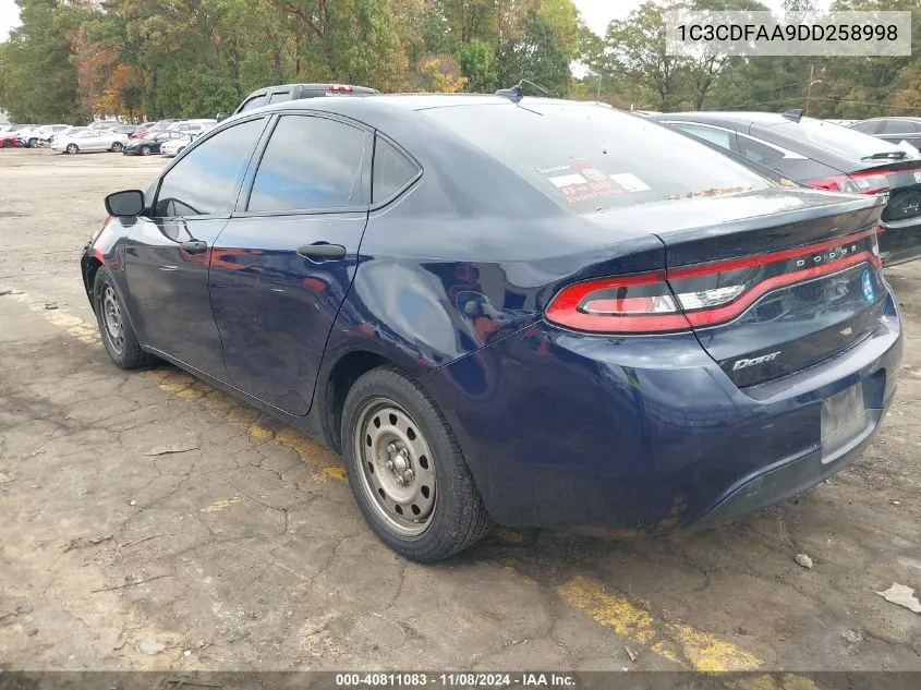 2013 Dodge Dart Se VIN: 1C3CDFAA9DD258998 Lot: 40811083