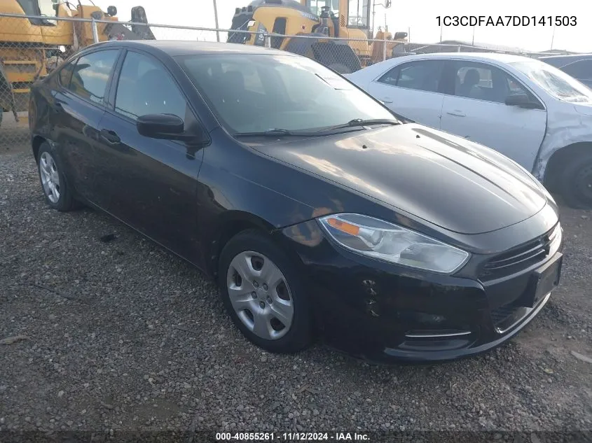 2013 Dodge Dart Se VIN: 1C3CDFAA7DD141503 Lot: 40855261