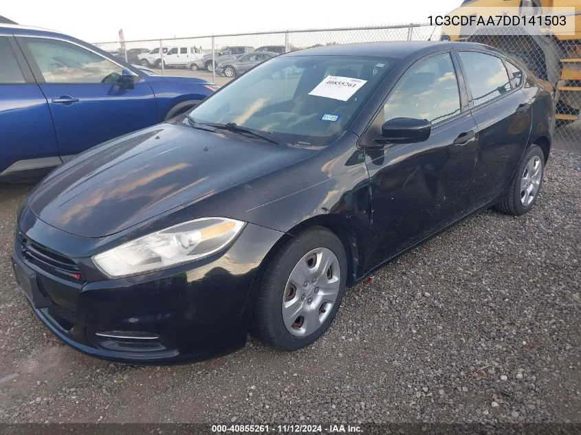 2013 Dodge Dart Se VIN: 1C3CDFAA7DD141503 Lot: 40855261