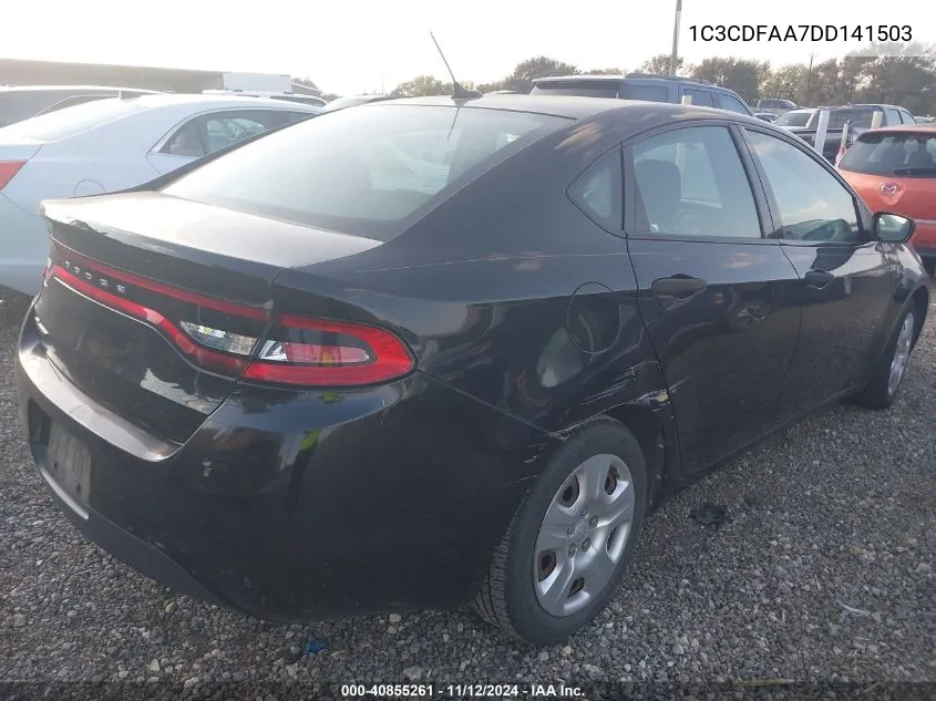 2013 Dodge Dart Se VIN: 1C3CDFAA7DD141503 Lot: 40855261