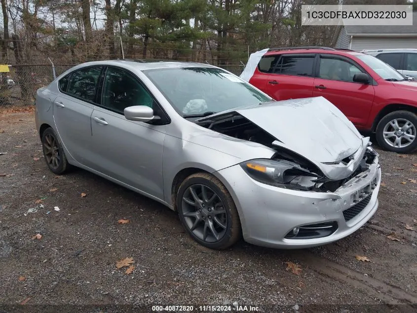 2013 Dodge Dart Sxt VIN: 1C3CDFBAXDD322030 Lot: 40872820