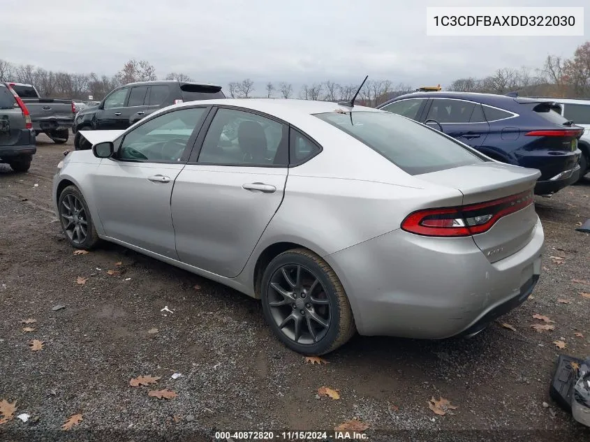 2013 Dodge Dart Sxt VIN: 1C3CDFBAXDD322030 Lot: 40872820