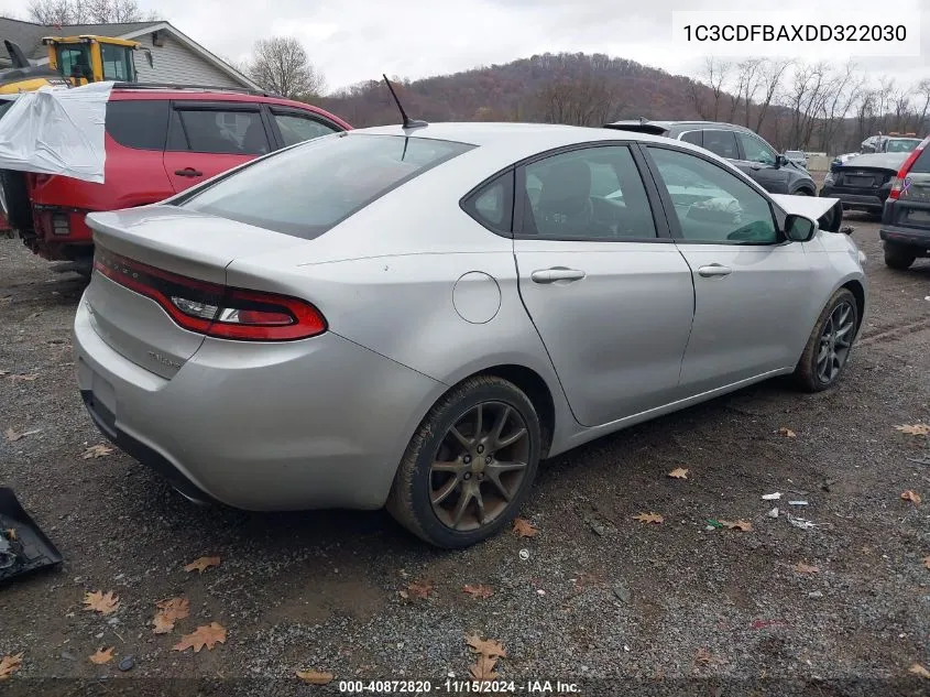 2013 Dodge Dart Sxt VIN: 1C3CDFBAXDD322030 Lot: 40872820