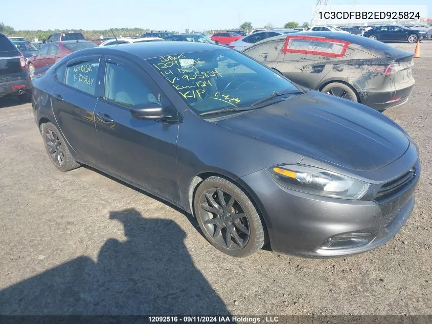 2014 Dodge Dart VIN: 1C3CDFBB2ED925824 Lot: 12092516