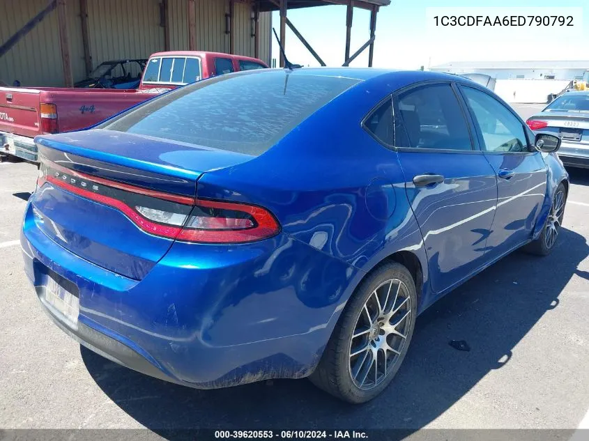 1C3CDFAA6ED790792 2014 Dodge Dart Se