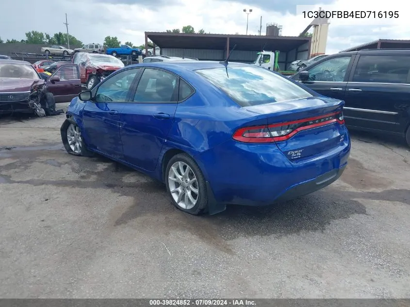 2014 Dodge Dart Sxt VIN: 1C3CDFBB4ED716195 Lot: 39824852