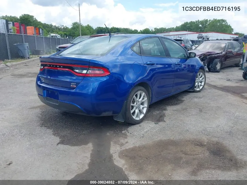 2014 Dodge Dart Sxt VIN: 1C3CDFBB4ED716195 Lot: 39824852