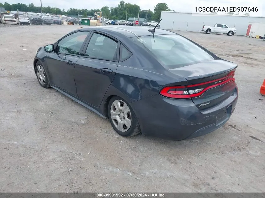 2014 Dodge Dart Se VIN: 1C3CDFAA1ED907646 Lot: 39991992