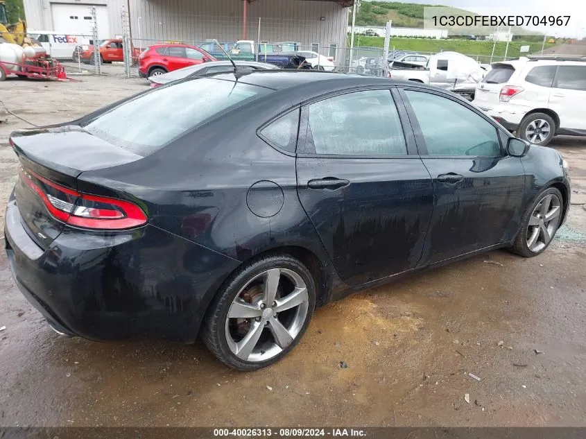 2014 Dodge Dart Gt VIN: 1C3CDFEBXED704967 Lot: 40026313