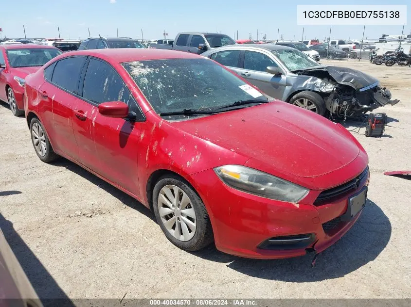 1C3CDFBB0ED755138 2014 Dodge Dart Sxt