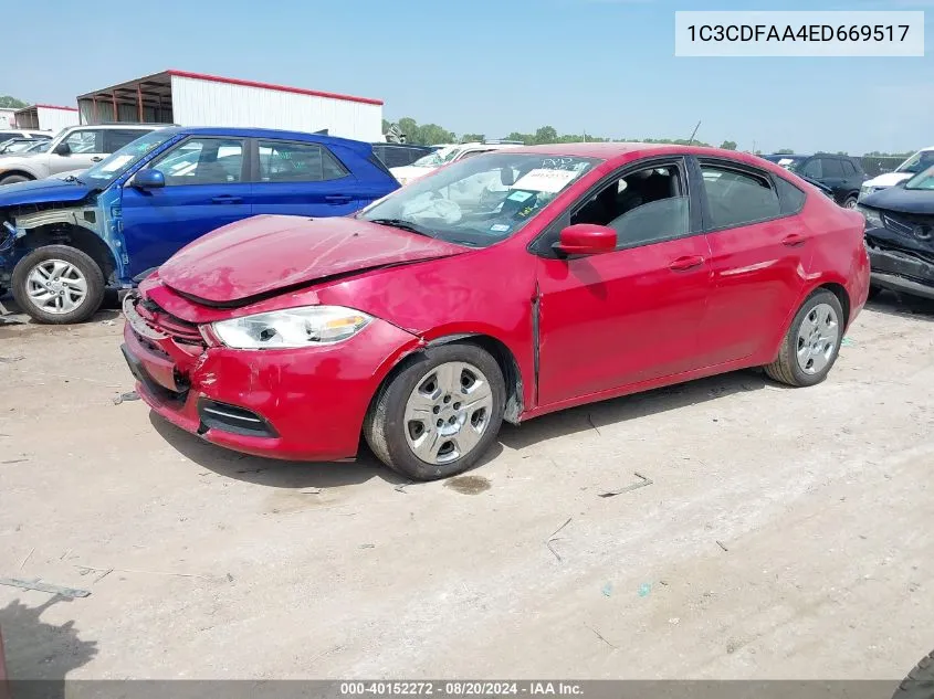 1C3CDFAA4ED669517 2014 Dodge Dart Se