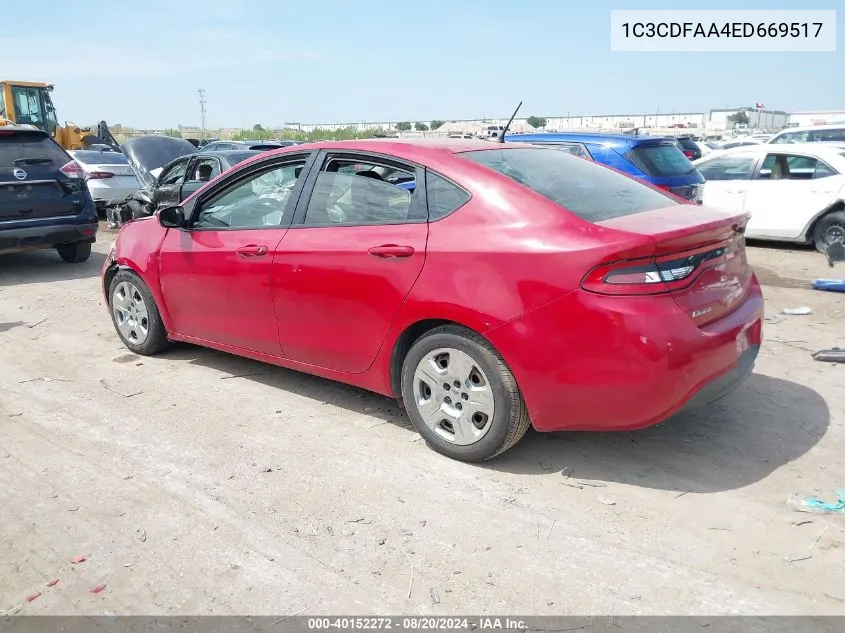 1C3CDFAA4ED669517 2014 Dodge Dart Se