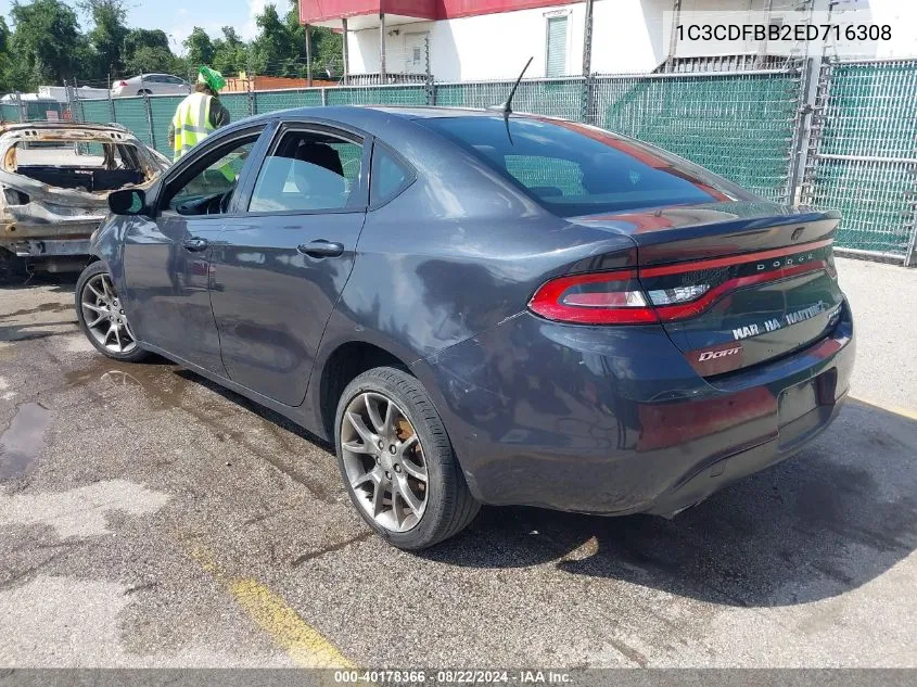 2014 Dodge Dart Sxt VIN: 1C3CDFBB2ED716308 Lot: 40178366