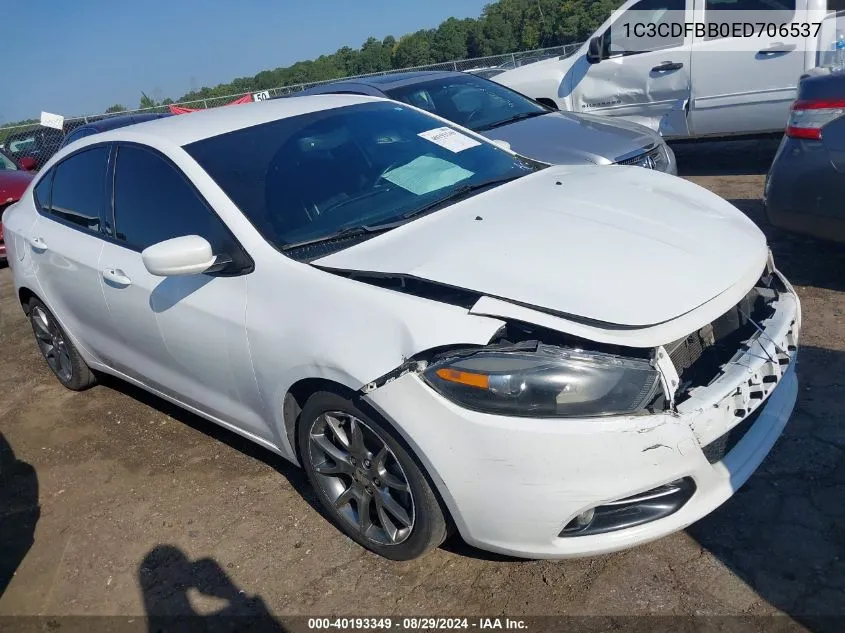 2014 Dodge Dart Sxt VIN: 1C3CDFBB0ED706537 Lot: 40193349