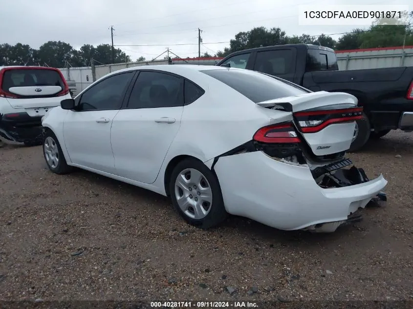 2014 Dodge Dart Se VIN: 1C3CDFAA0ED901871 Lot: 40281741