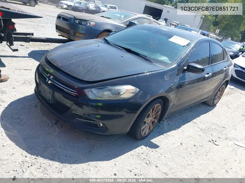 2014 Dodge Dart Limited VIN: 1C3CDFCB7ED851721 Lot: 40378558