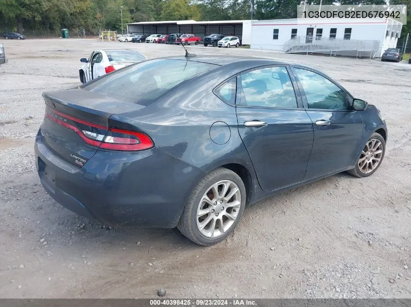 2014 Dodge Dart Limited VIN: 1C3CDFCB2ED676942 Lot: 40398425